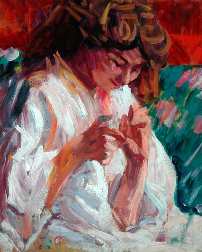 Girl Mending by Roderic O Conor